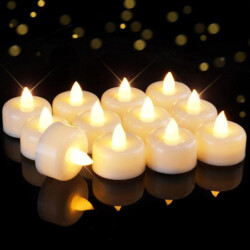These fake tea lights are designed with small rings to add elegance and mimic the look of real candles. They are equipped with a large capacity battery, and a lighting time of up to 100+ hours.
