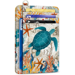 Carry your credit cards in style with this stylish sea turtle wallet designed to hold six cards, cash, and your ID. Its compact size makes it a perfect carry-along on your Hawaiian vacation!